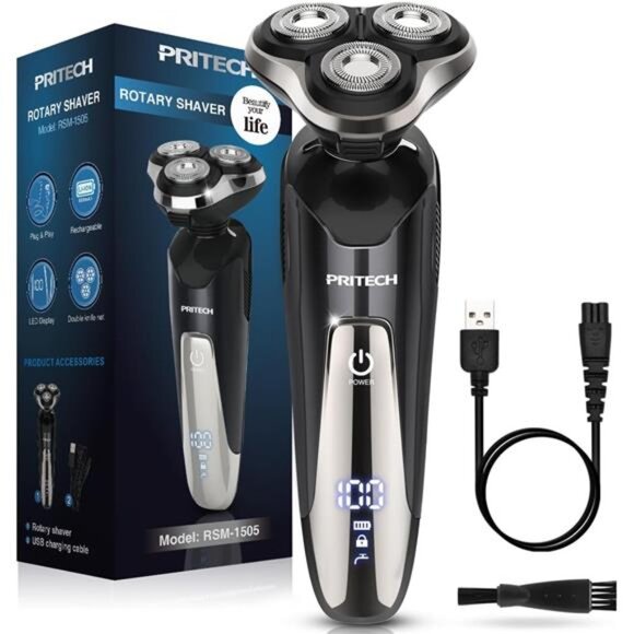 Electric Razor for Men - Rechargeable Electric Shaver for Men, Rechargeable